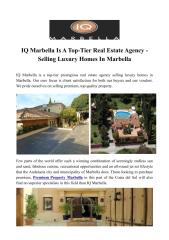 IQ Marbella Is A Top-Tier Real Estate Agency - Selling Luxury Homes In Marbella.PDF