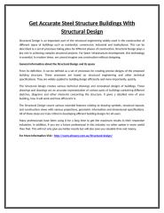 Get Accurate Steel Structure Buildings With Structural Design.doc