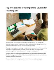 Top Five Benefits of Having Online Courses for Teaching Jobs.pdf