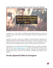 5 New Clubs in Gurgaon Sector 29 for Corporate Parties.pdf